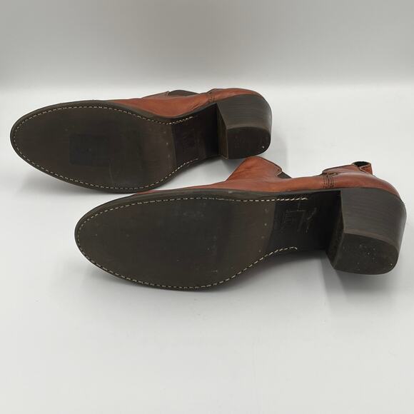 Frye Leather Chelsea Ankle Boots in Cognac sz 10 - Picture 7 of 9